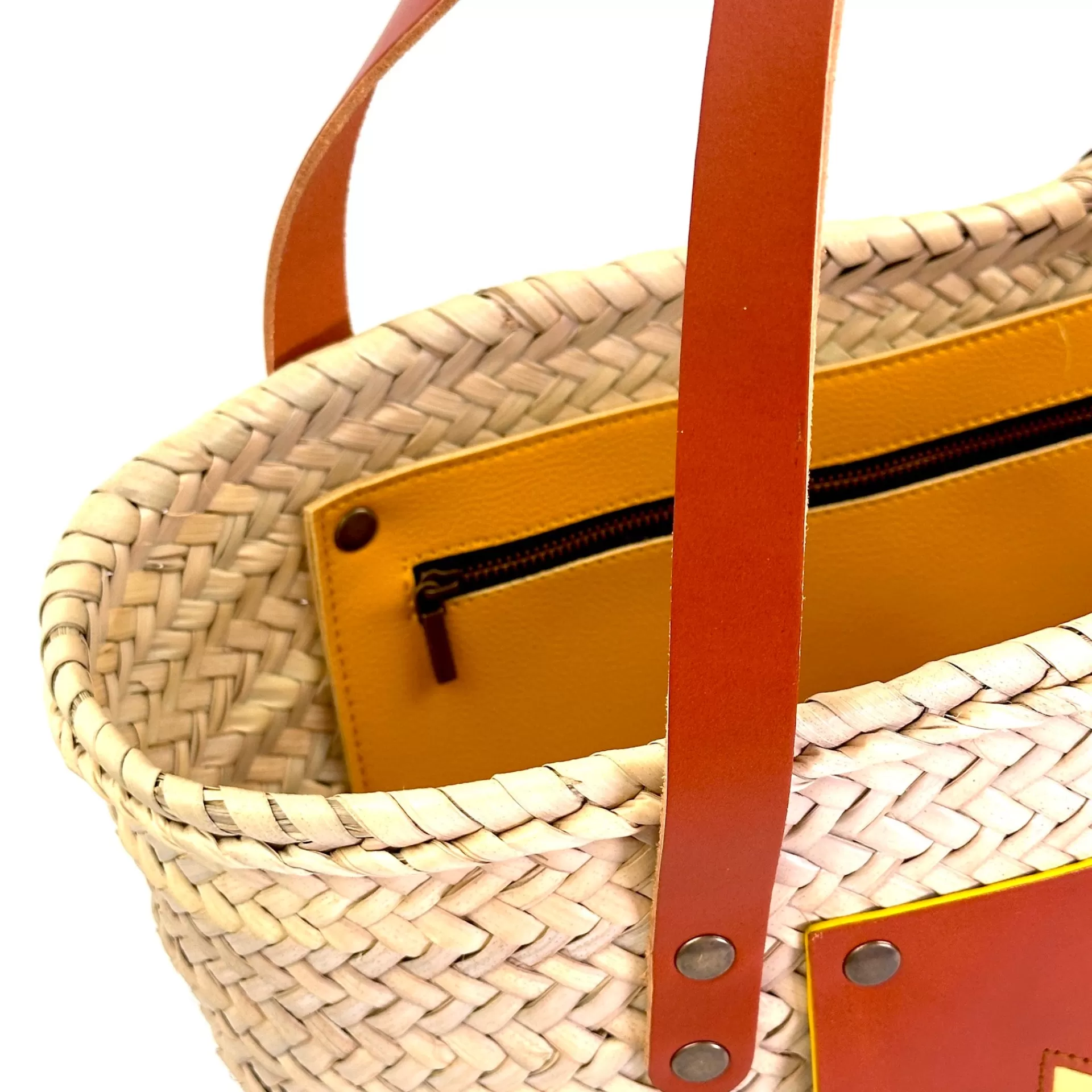 Daniel Chong Capazo mimbre, apliques y asas en piel de curtición vegetal*Mujer Mujer | Bolsos De Viaje